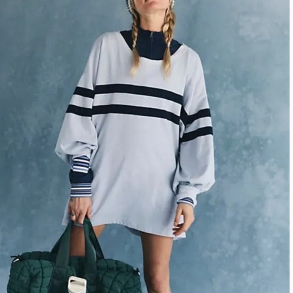 Free People movement Post Up Layer long sleeve shirt oversized Crewneck stripe